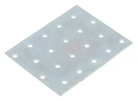 Пластина крепёжная тундра Krep 80х100х2 мм, цинк, 1 шт.