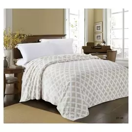 Плед 180х200 см, велсофт, цвет бежевый