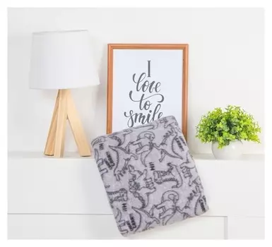 Плед экономь и Я "Дино" 150*130 см, пл.160 г/м2, 100% п/э