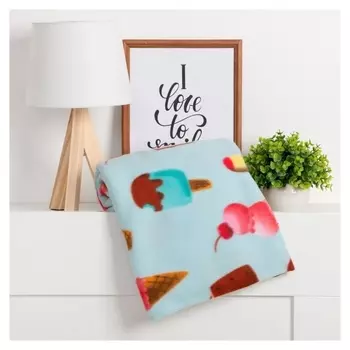 Плед экономь и Я "Мороженки" 150*200 см, пл.160 г/м2, 100% п/э