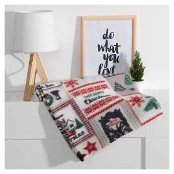 Плед экономь и Я «Рождество» 150*180см, пл.160 г/м2, 100% п/э