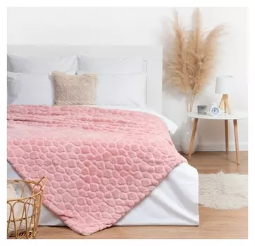 Плед этель «Мозайка» 180х200 см, цвет розовый