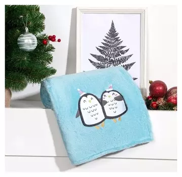 Плед этель пингвины, 85х100см, велсофт