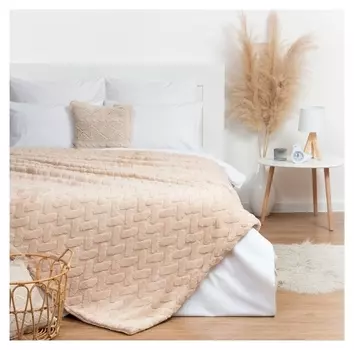 Плед этель «Ромб» 150х180 см, цвет бежевый