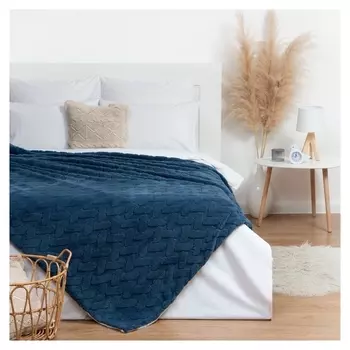 Плед этель «Ромб» 150х180 см, цвет синий