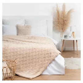 Плед этель «Ромб» 180х200 см, цвет бежевый