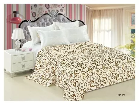 Плед Бежевый Узоры 150 х 200 см