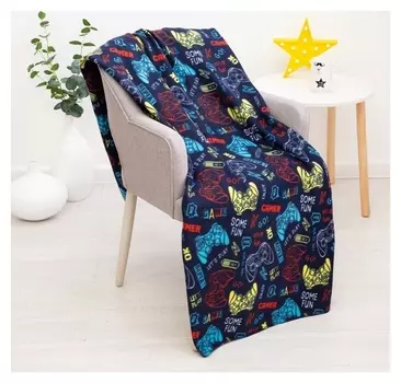 Плед Gamer разноцветный 130x170см, флис 160г/м, пэ100%