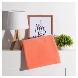 Плед "Экономь и Я" коралловый 150*130 см, пл.160 г/м2, 100% п/э