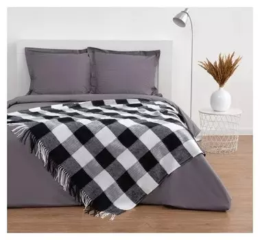 Плед "Этель", 140х204 см, черный