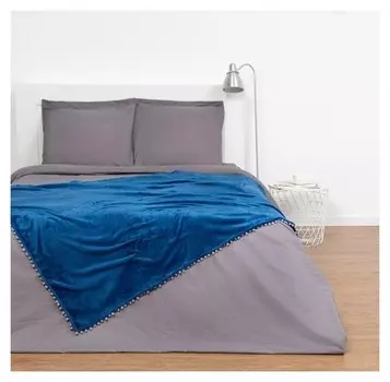 Плед "Этель", р-р 130х180 см, синий, 100% п/э