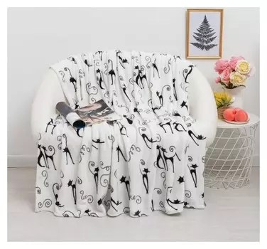 Плед кошки 180х200см микрофибра 190г/м пэ00%