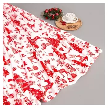 Плед Lovelife «Новогодний лес» 200х220 см,100% п/э, велсофт 280 гр/м2