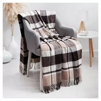 Плед «Метро», 170х210, белый/бежевый/коричневый