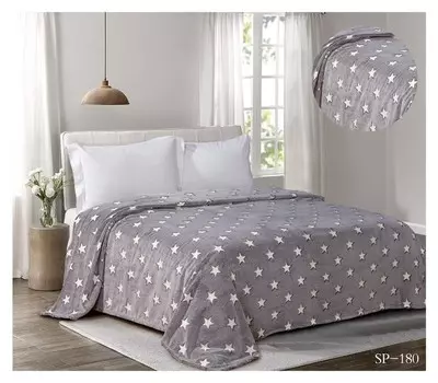 Плед с принтом 200х220 см, велсофт, 280 г/м пэ 100%