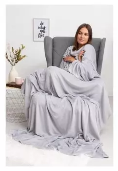 Плед с рукавами "Этель",150*200 см, 30х50 см, серый, 100% п/э