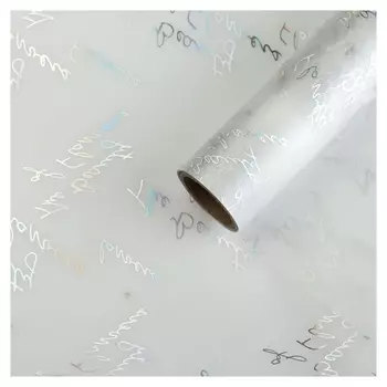 Пленка для цветов "Красота цветов", матовая, серебро, 58 см х 5 м