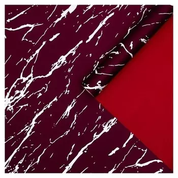 Пленка для цветов "Мрамор" винный-красный, 0,58 х 10 м