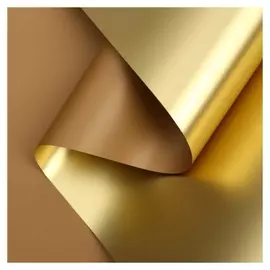 Пленка для цветов "Пленка с золотом", цвет бежевый, 58 см х 5 м