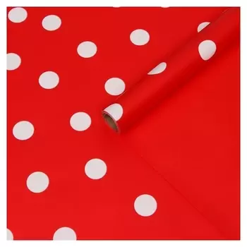 Пленка двухсторонняя "Горох крупный", 0,58*10м, красный