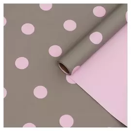 Пленка двухсторонняя "Горох крупный", 0,58*10м, серый-розовый
