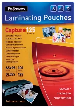 Пленки-заготовки для ламинирования малого формата (65х95 мм), комплект 100 шт., 125 мкм, Fellowes