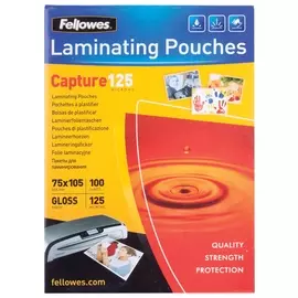 Пленки-заготовки для ламинирования малого формата (75х105 мм), комплект 100 шт., 125 мкм, FELLOWES