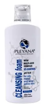 Pleyana, очищающая пенка с мультикислотным комплексом St-control, 170 мл