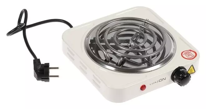 Плитка электрическая Luazon Lhp-001, 1000 Вт, 1 конфорка, белая
