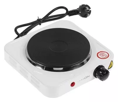 Плитка электрическая Luazon Lhp-002, 1000 Вт, 1 конфорка, D = 15 см, белая