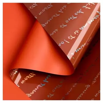 Плёнка для цветов "Письмо" 58см*5м, коралловый