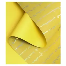 Плёнка для цветов "Письмо" 58см*5м, желтый