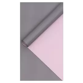 Плёнка матовая двухсторонняя 0,5 X 10 м, пастельная серия, 65 мкм, серый + чайная роза