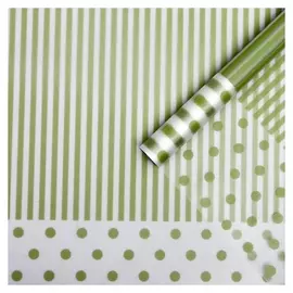 Плёнка матовая "Линии-горох" оливковый, 0,58 х 10 м