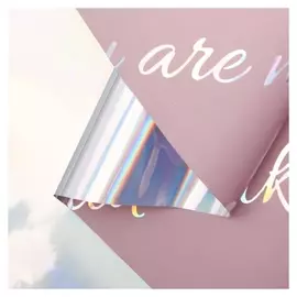 Плёнка матовая "Письмо любви" пудра, 0,58 х 0,58 м