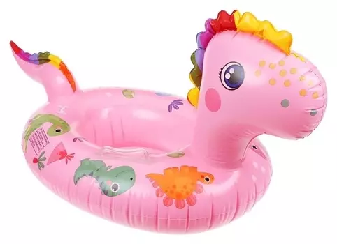 Плотик для плавания "Динозаврик" 90 х 57 см, цвет розовый