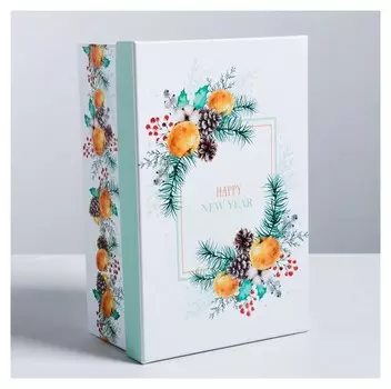 Подарочная коробка Happy New Year, 26 × 17 × 10 см