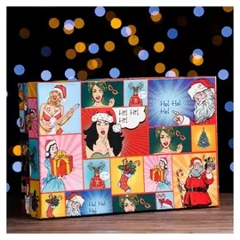 Подарочная коробка "Рop-art новогодний 1", 30 х 20 х 8 см