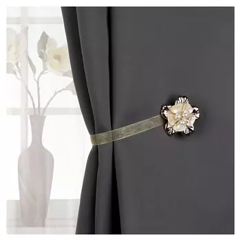 Подхват для штор «Цветок перламутровый», D = 5,5 см, цвет золотой