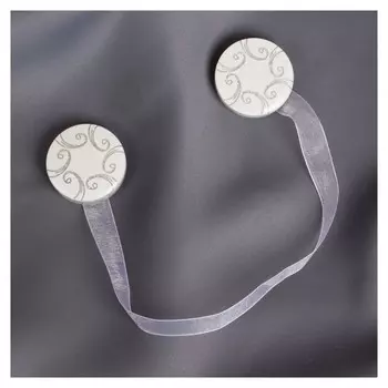 Подхват для штор «Круг с узорами», D = 3,7 см, цвет белый