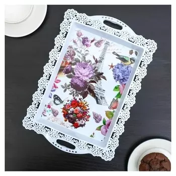 Поднос «Ажурная кайма», 35×24 см, рисунок