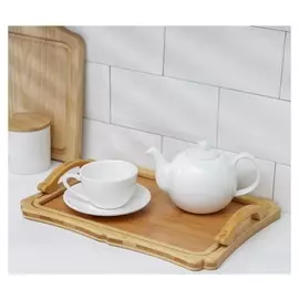 Поднос доляна «Цветение», 33×24 см, бамбук, металл