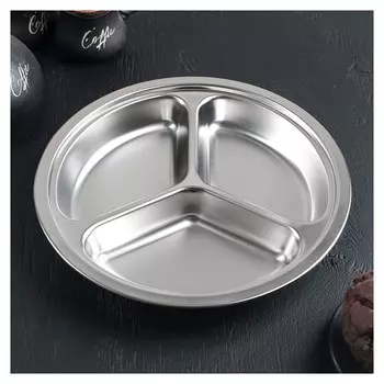 Поднос глубокий 3 секции, 24×2,5 см