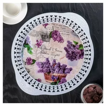 Поднос «Нежная роза», 38×33×3 см, рисунок