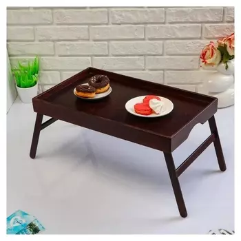 Поднос с ножками для завтрака поднос "Венгера", орех + лак, 50×30 см
