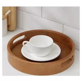 Поднос с ручками доляна Dalali, D=25 см, бамбук