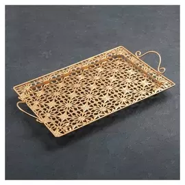 Поднос сервировочный «Золотые цветы», 45×26×6 см