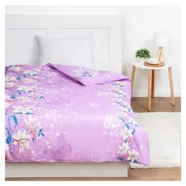 Пододеяльник 1,5 сп экономь и Я 147*210±3 "Цветочный рай" цв.сиреневый,100гр/м2,бязь