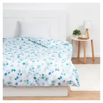 Пододеяльник 1,5 сп экономь и Я 147*210±3 "Эвкалипт" цв.синий 100 гр/м2,100%хлопок,бязь