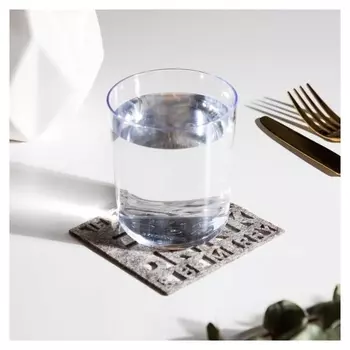 Подстаканник "Be Merry" серый, 10 х 9,5, 100% п/э, фетр